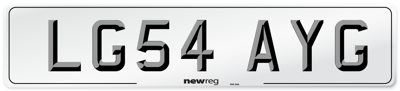 LG54 AYG Number Plate from New Reg